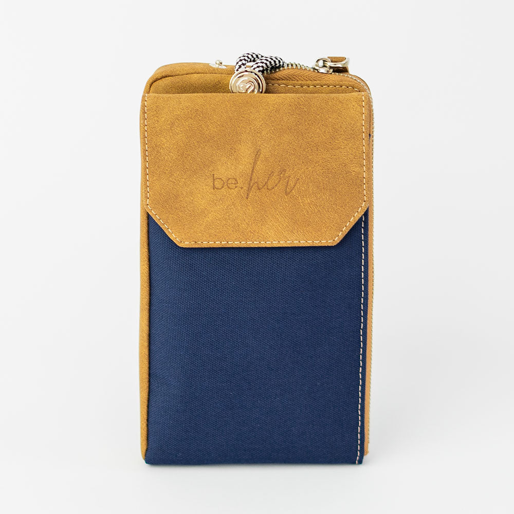 Handytasche braun-navy