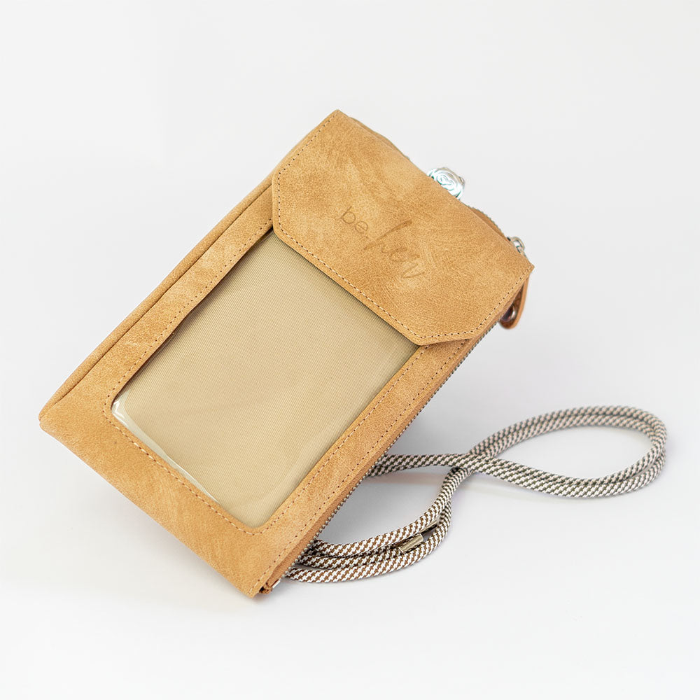 Handytasche braun mit Sichtfenster