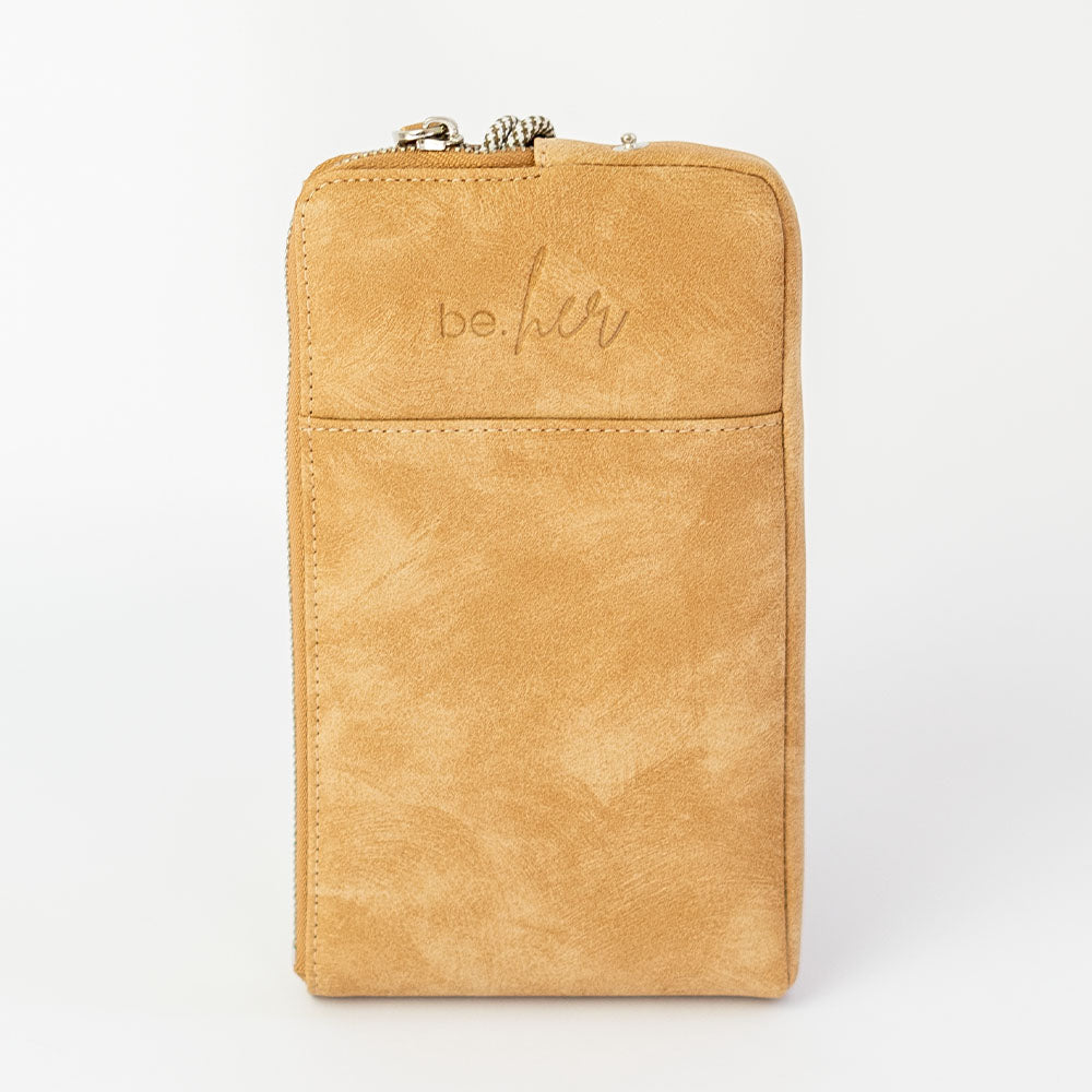 Handytasche braun mit Sichtfenster