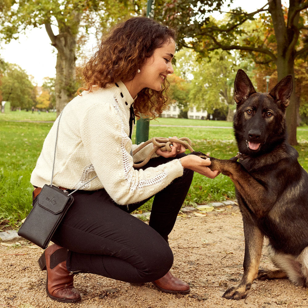 Handytasche schwarz mit Sichtfenster