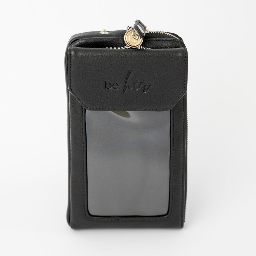 Handytasche schwarz mit Sichtfenster