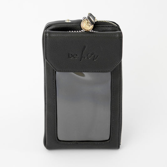 Handytasche schwarz mit Sichtfenster